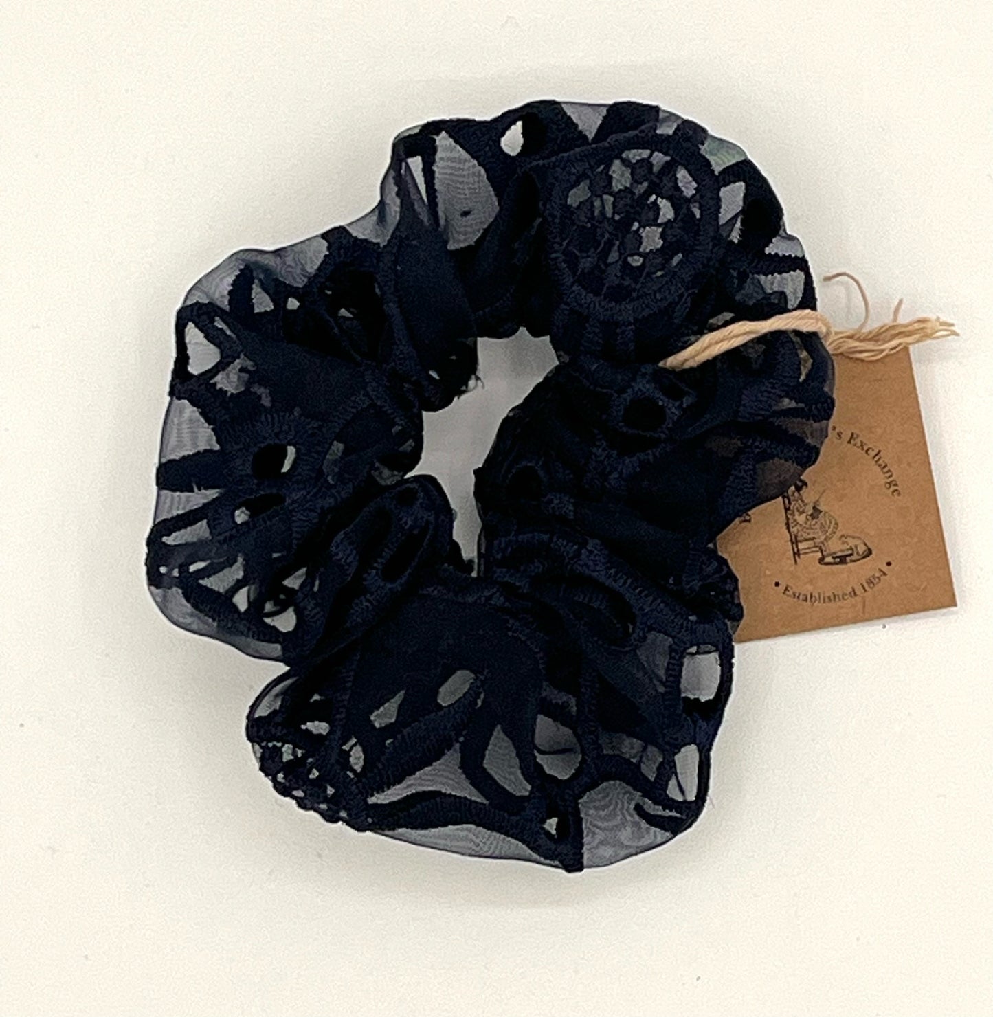 Deep Navy Lace Scrunchie