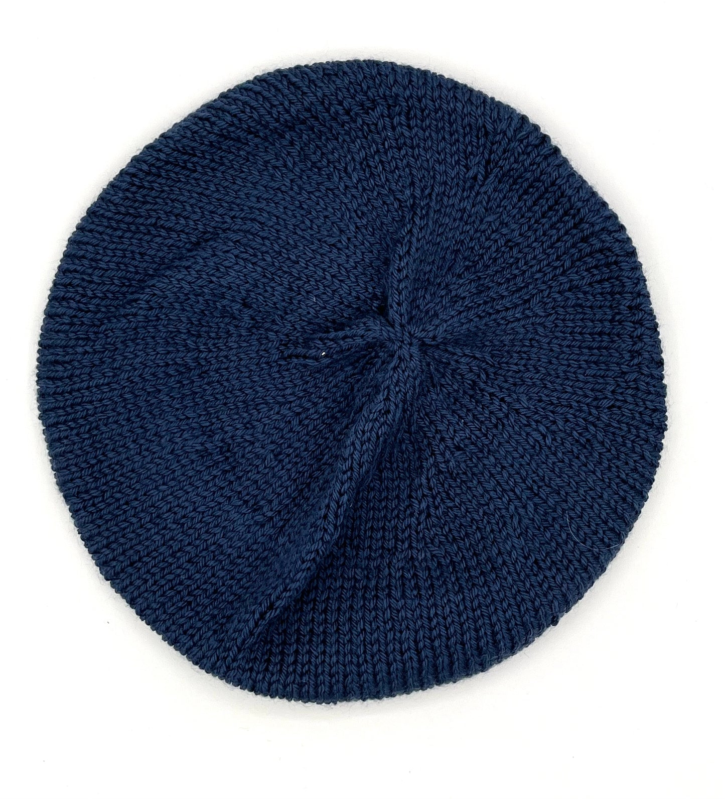 Navy Acrylic Stockinette Knit Slouch Hat