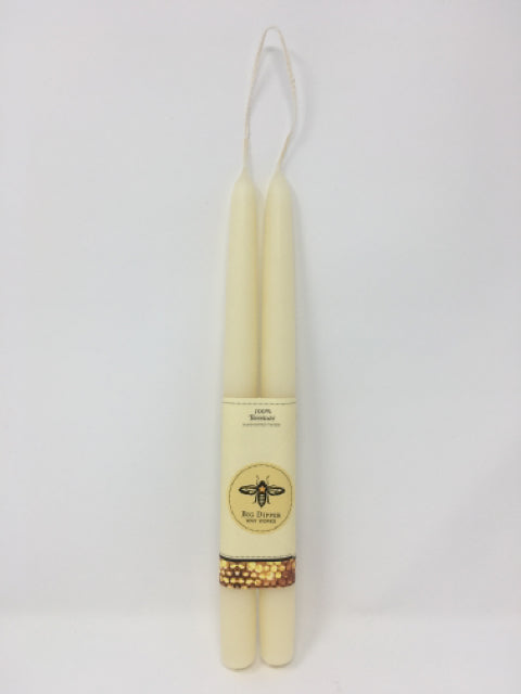 Ivory  Beeswax Taper Candles