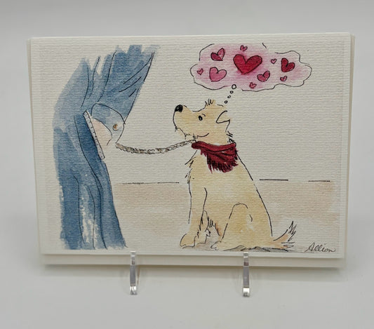 Leash Dog Valentine's Cards