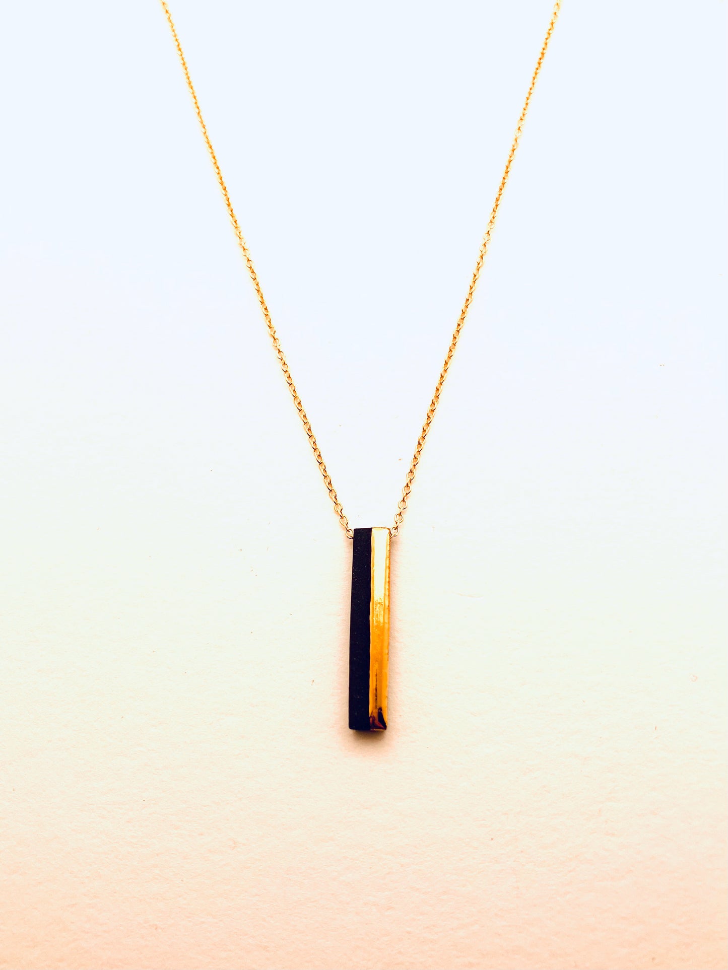 Bar 2 Necklace, Black