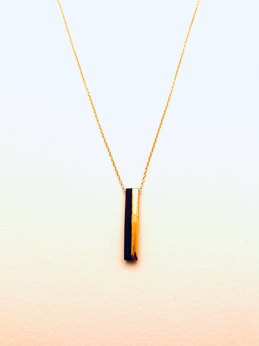 Bar 2 Necklace, Black