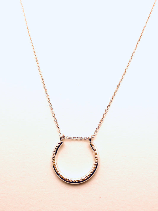 Sterling Silver Hammered Horseshoe Necklace