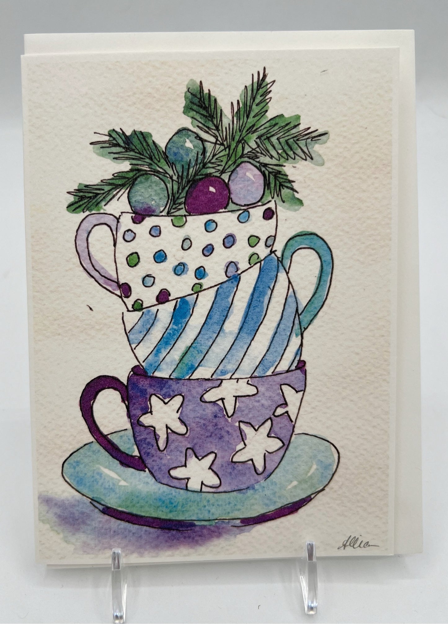 Holiday Cups Christmas Card