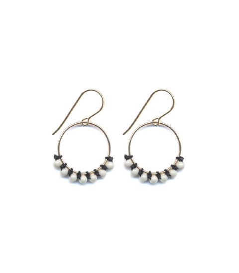 Roped Pearl Hoop Earrings