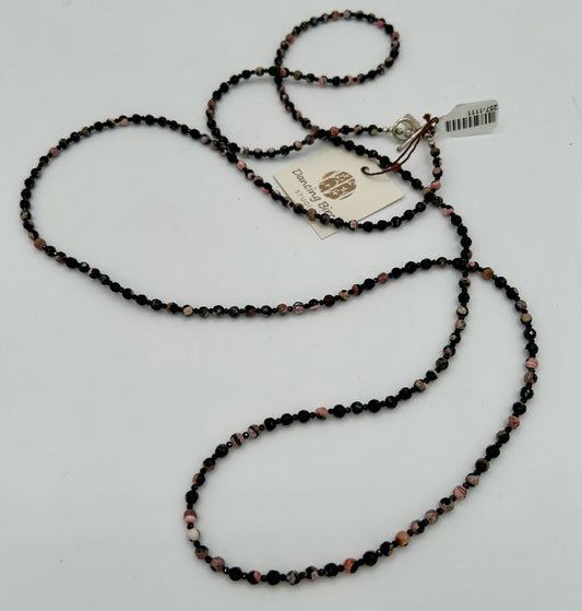 Pink Fire Agate, Black Spinel & Necklaces