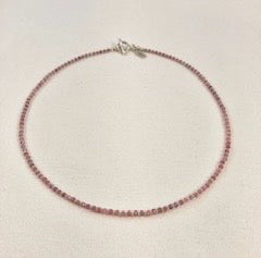 Pink Tourmaline & Bali Silver Necklace