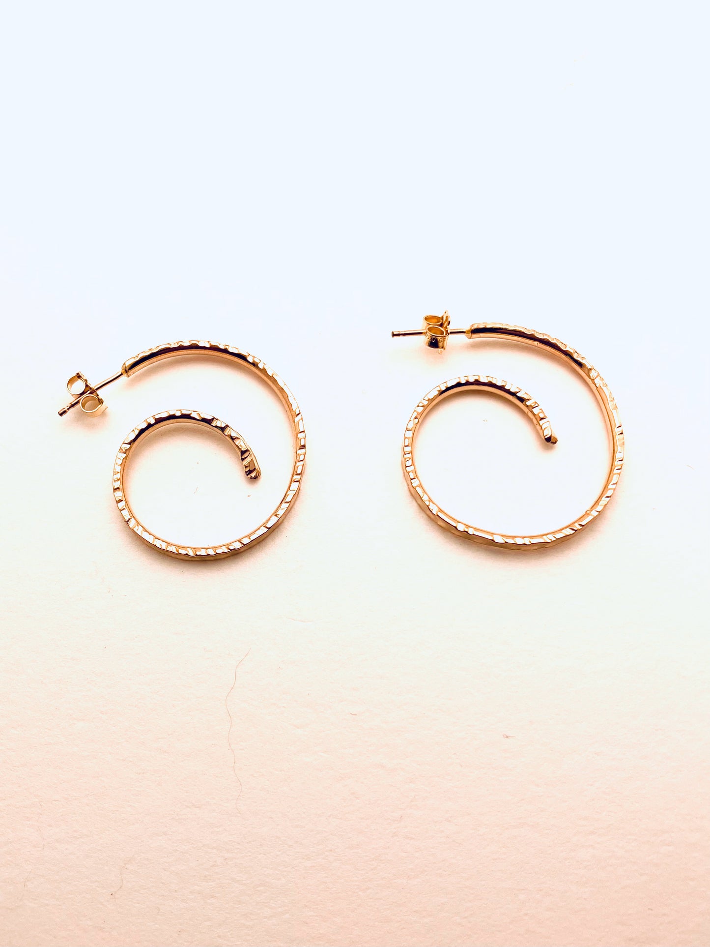 Gold Filled Hammered Edge Hoops