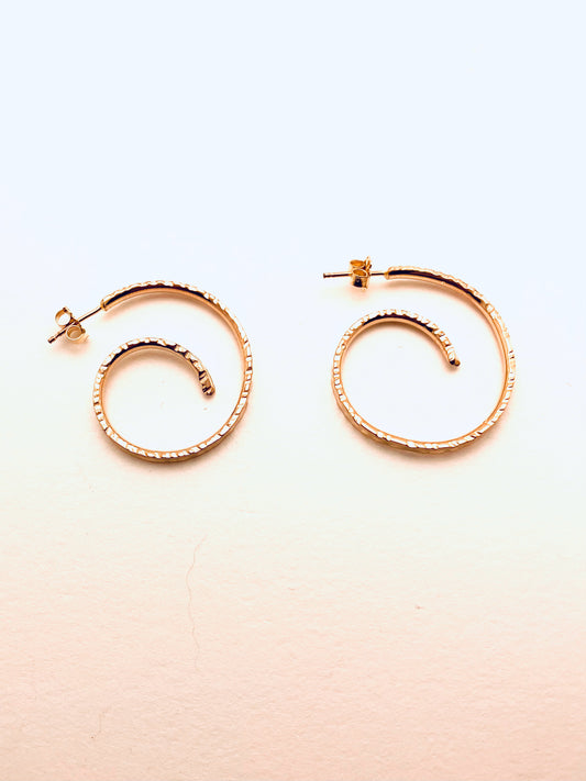 Gold Filled Hammered Edge Hoops