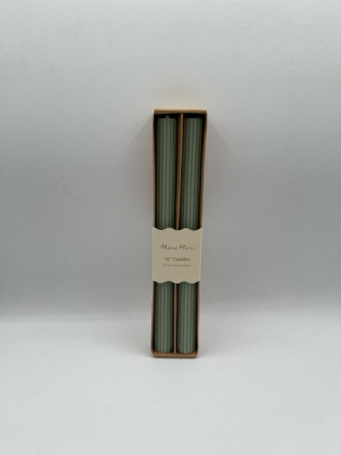 Boxed Set of Sage Green Table  Candles (2)