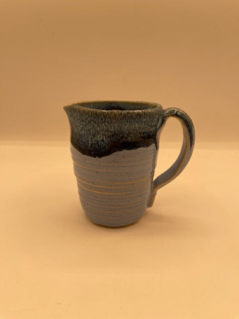 Stoneware Pitcher With Blue Glaze