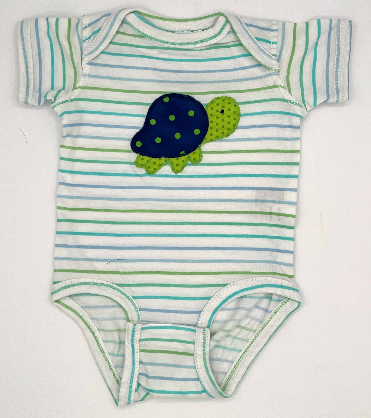 6 M Onesie - Striped Short Sleeves