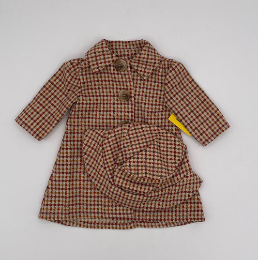 Brown Checked Coat and Hat for18" Doll