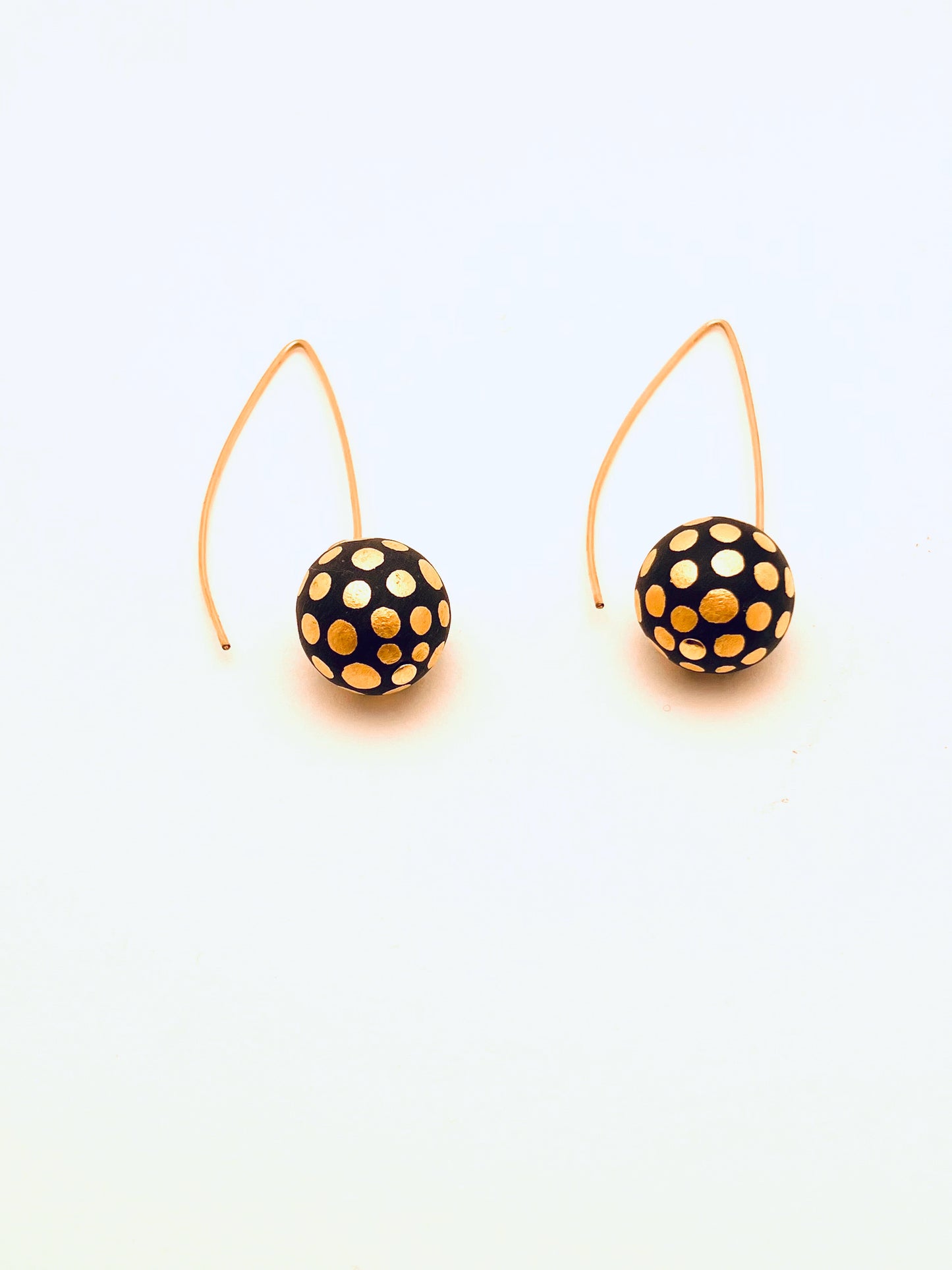 Ladybug Teardop Earrings, Matte Black