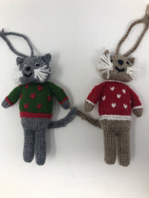 Ornament Knit Cat with Sweater