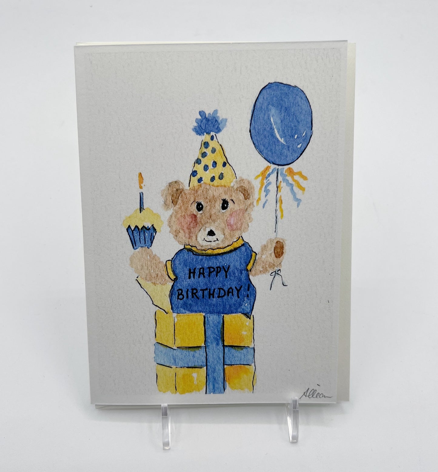 Bear In Box Birthday Card