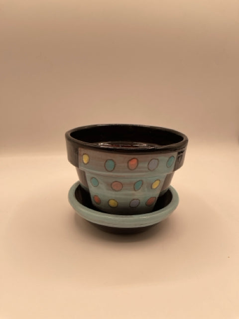 Glazed Multicolor Ceramic Flower Pot