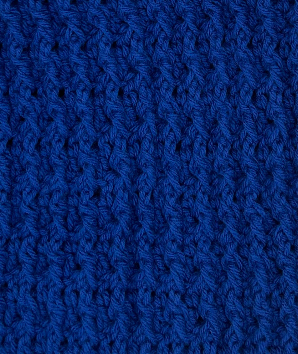 12-18 M Royal Blue Acrylic Crochet Cardigan with Hood