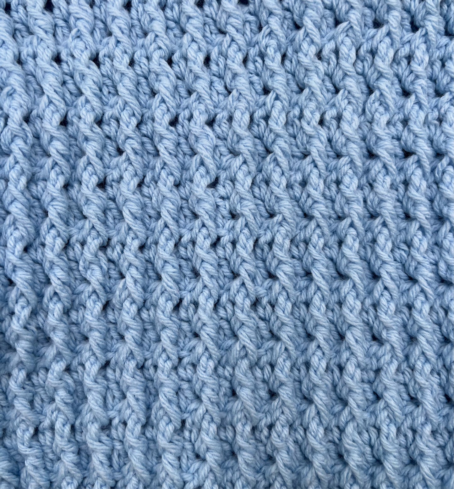 9-12 M Light Blue Acrylic Crochet Cardigan with Hood