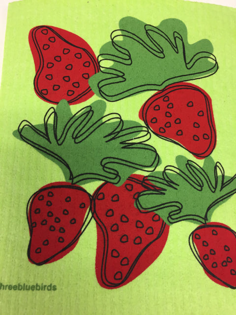 Strawberries Swedish Dishcloth