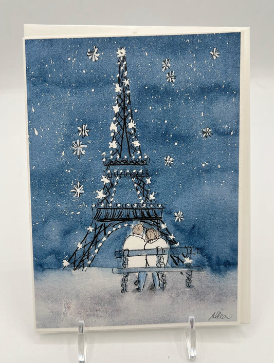 Eiffel Tower Christmas Card