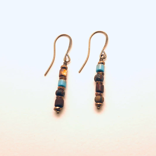 Czech Glass Bead Earrings, long