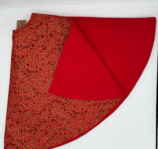 Red & Gold Metallilc Berrires Tree Skirt