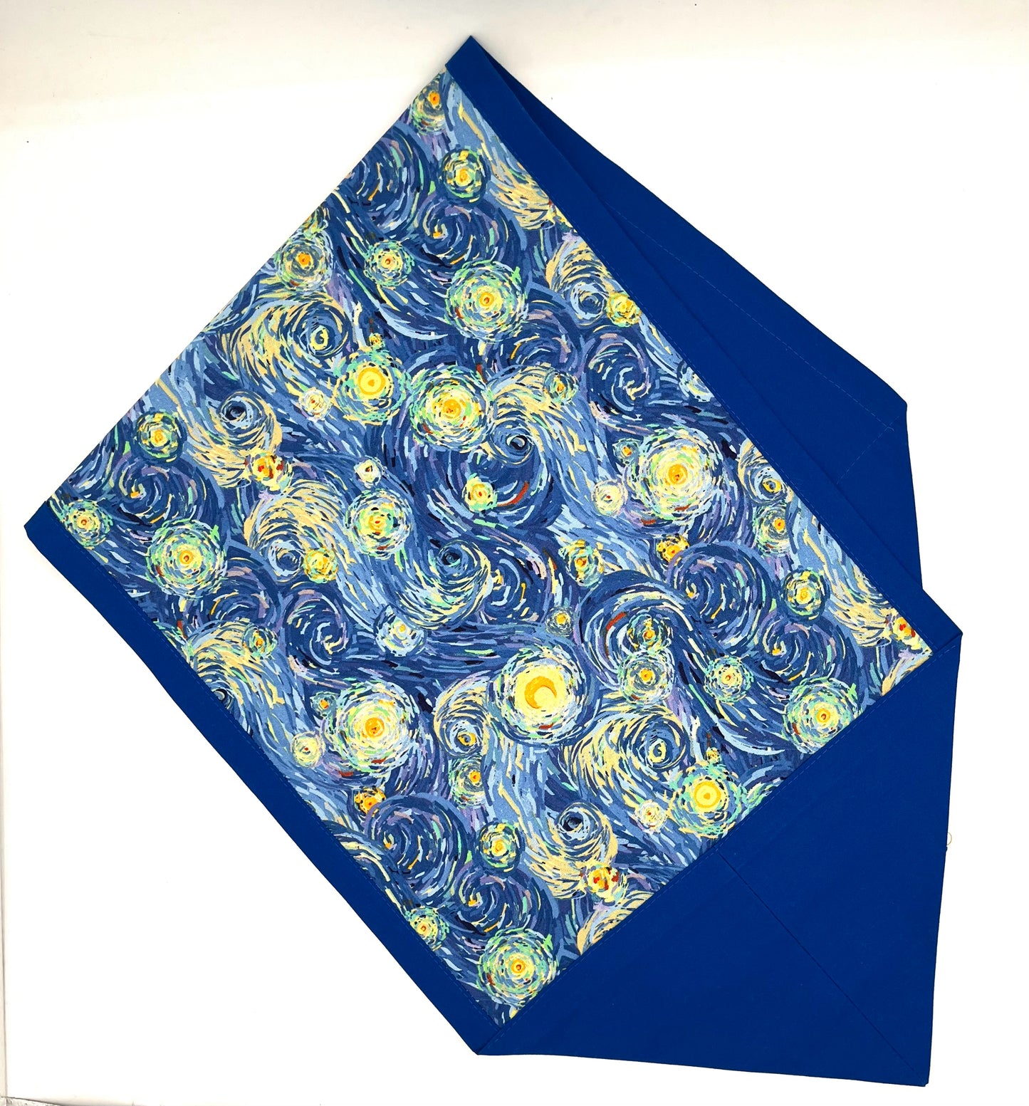 Starry Night Table Runner with Blue Trim