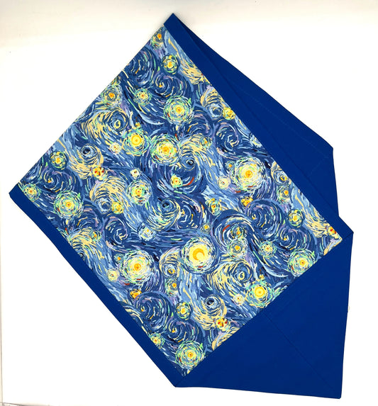 Starry Night Runner with Blue Trim