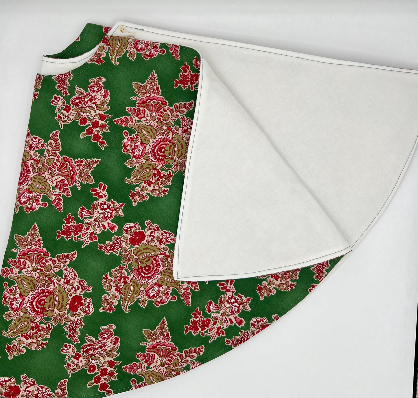 Floral Clusters on Green Tree Skirt