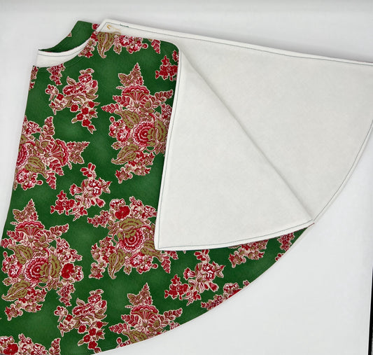 Floral Clusters on Green Tree Skirt