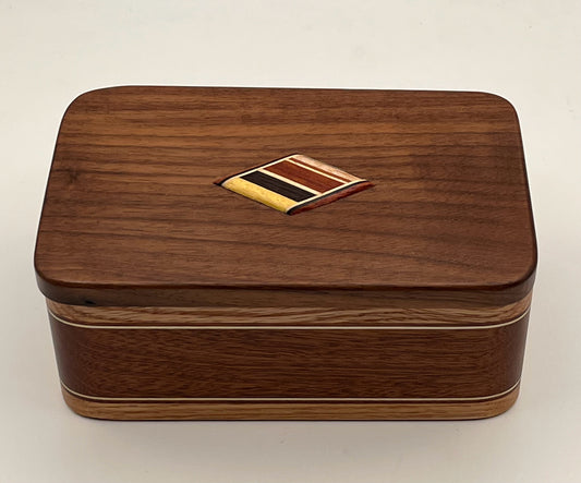 Wooden Box, Walnut with Laminate