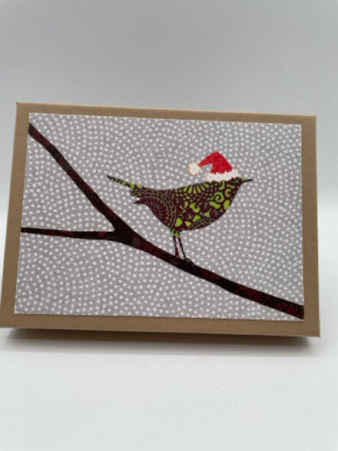 10 Bird In Santa Hat Boxed Cards And Envelopes