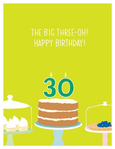 The Big 3-0 Birthday Card