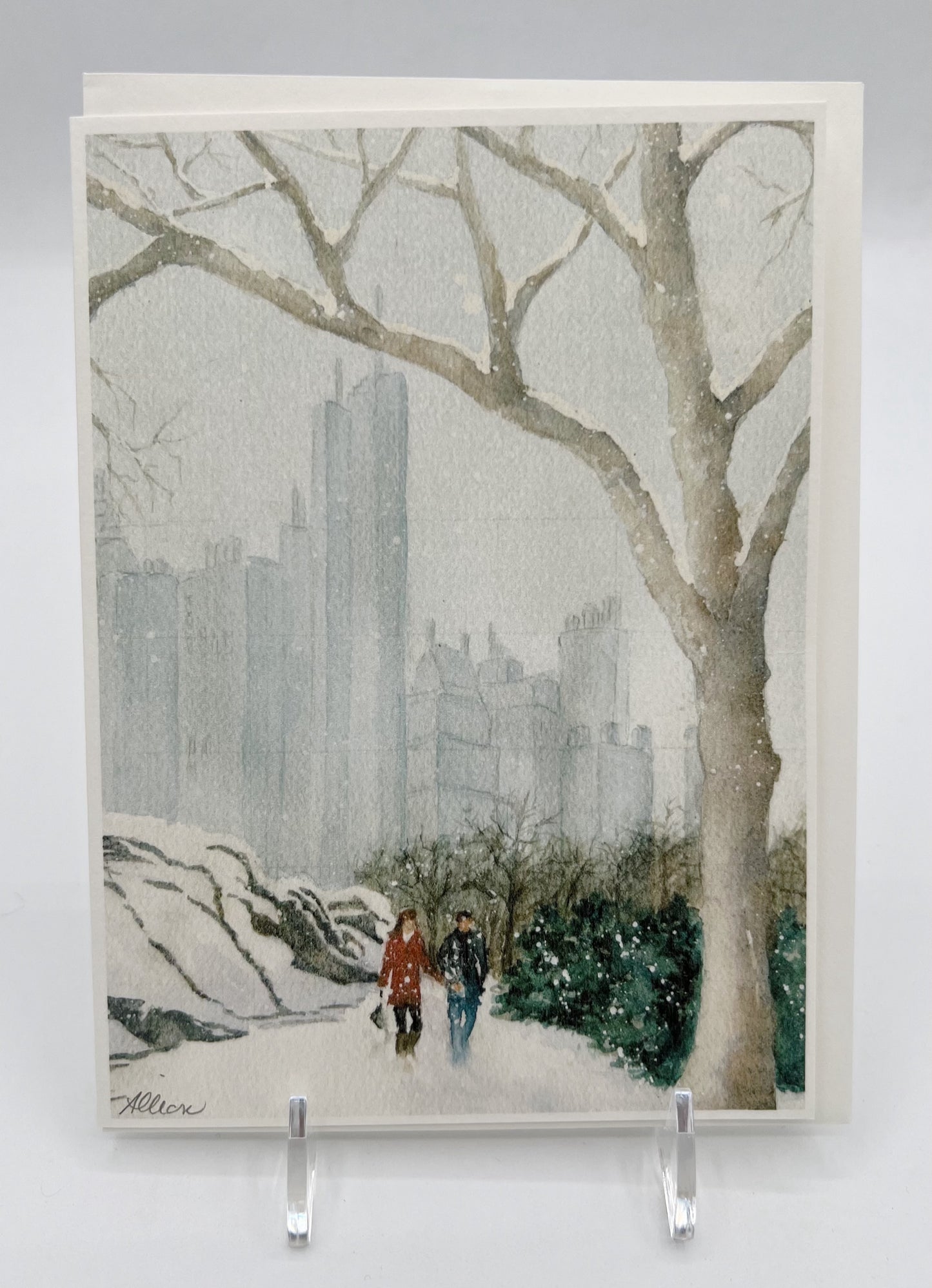 Snow Stroll Christmas Card