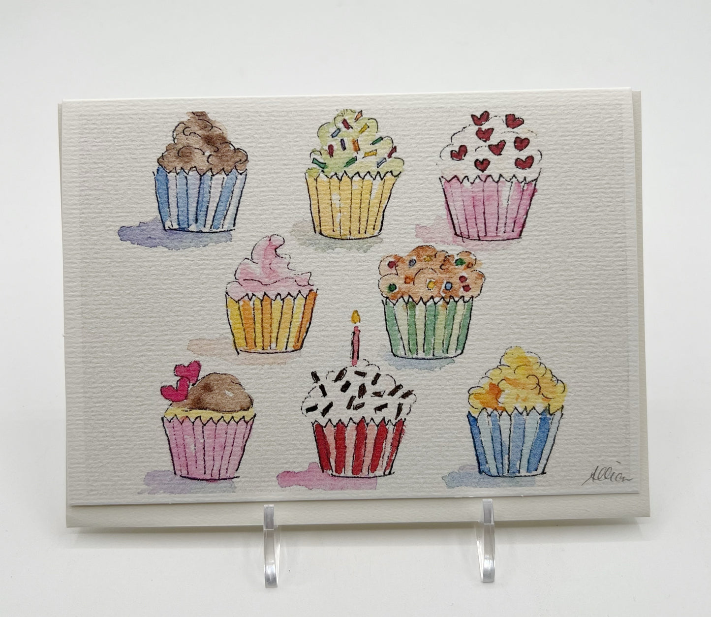 Eight Cupcakes Birthday Card