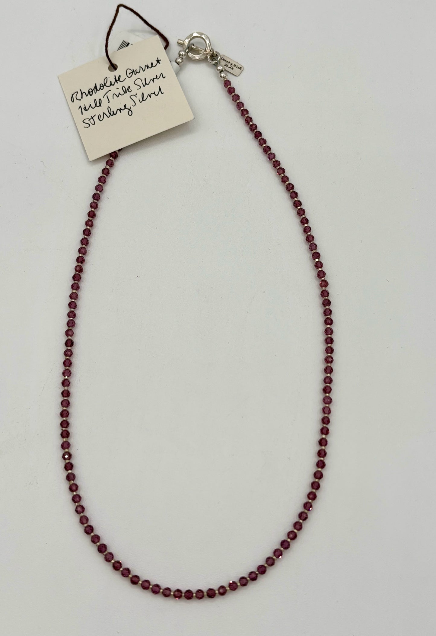 Rhodolite Garnet Hill Tribe and Sterling Silver Necklace