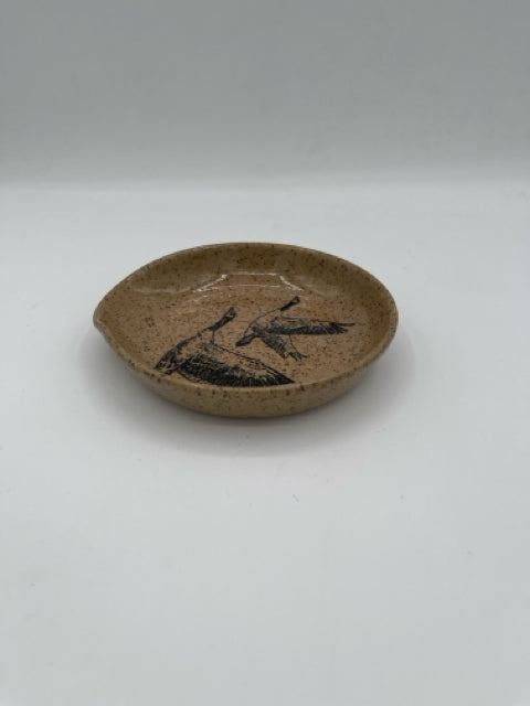 Stoneware Spoon Rest With Canada Geese Design