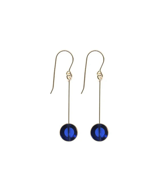 Translucent Blue Circle Drop Earrings