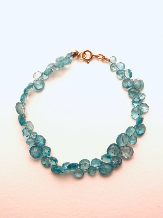 Aqua Apatite Briolette Bracelet