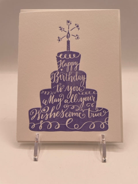 Purple Cake Birthday Card