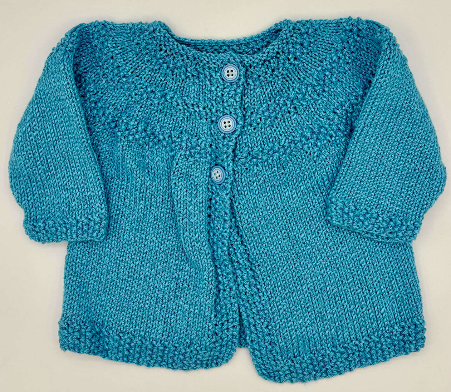 3-6 M Med Blue Acrylic/Modal Knit Cardigan