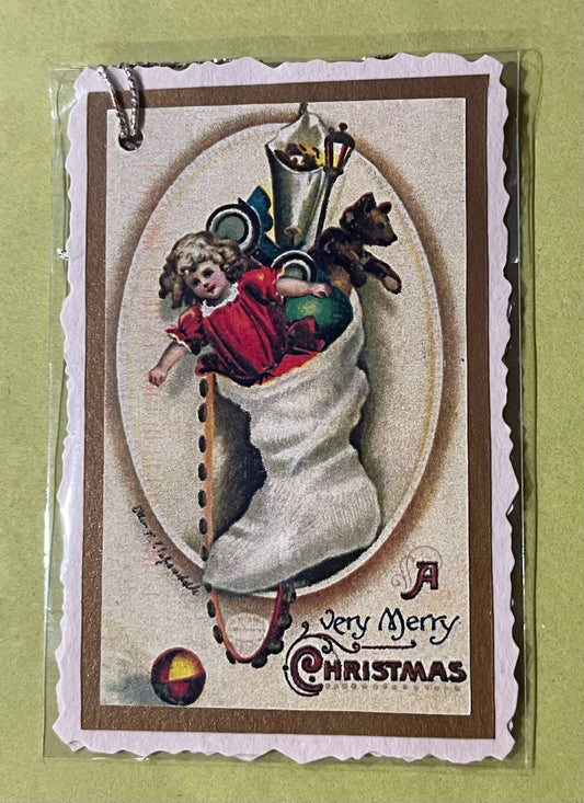 White Stocking Christmas Tags