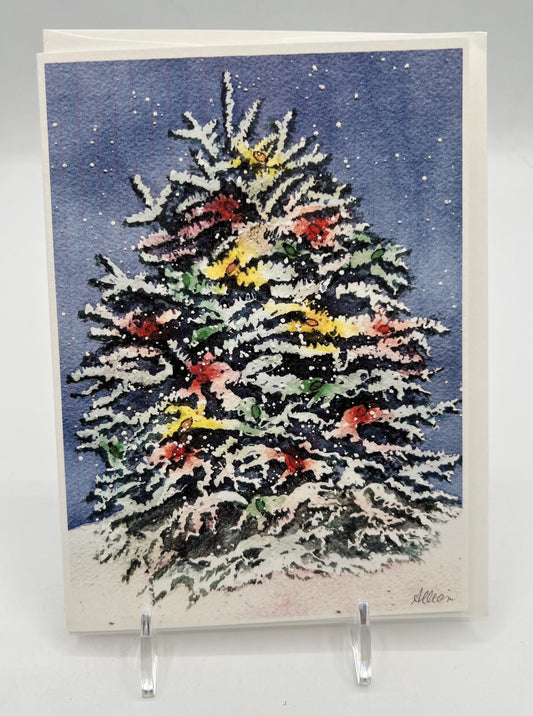 Snowy Tree Christmas Card