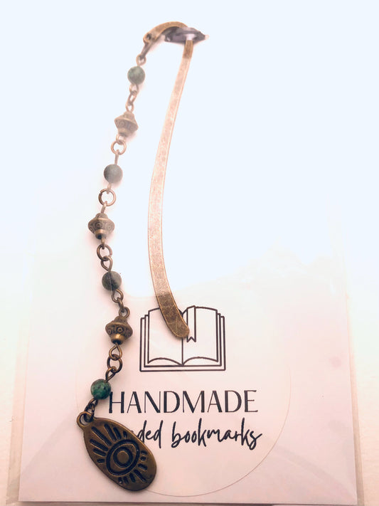 Handmande Beaded Bookmark with Oval Pendant