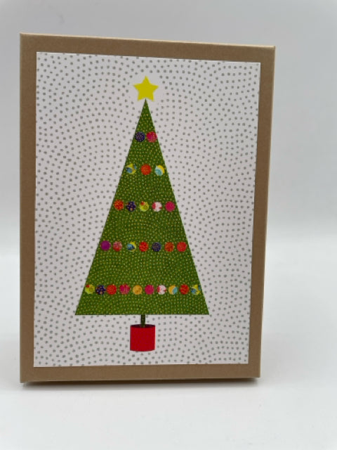 10 Christmas Tree Boxed Cards And Envelopes