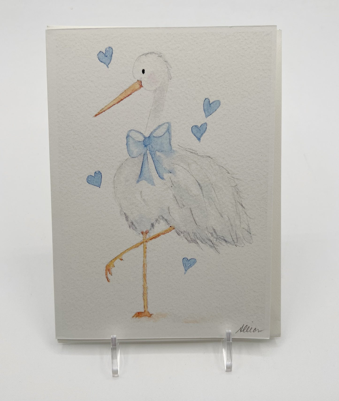 Blue Stork New Baby Card