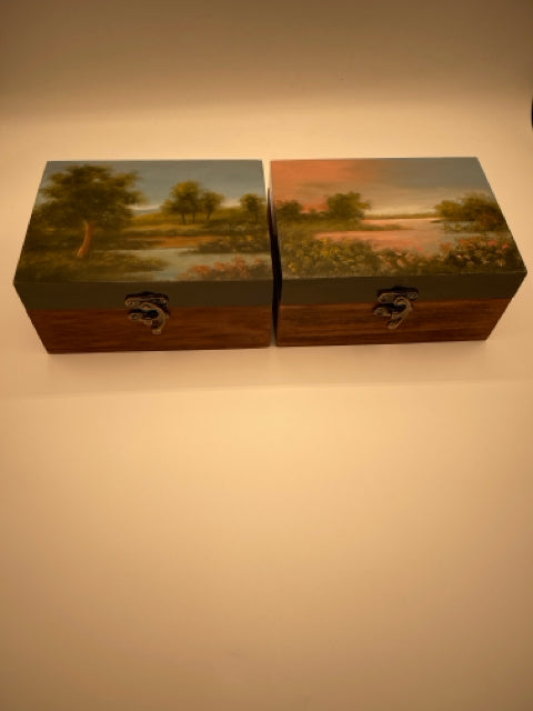 Hand-painted Wooden Box With Clasp