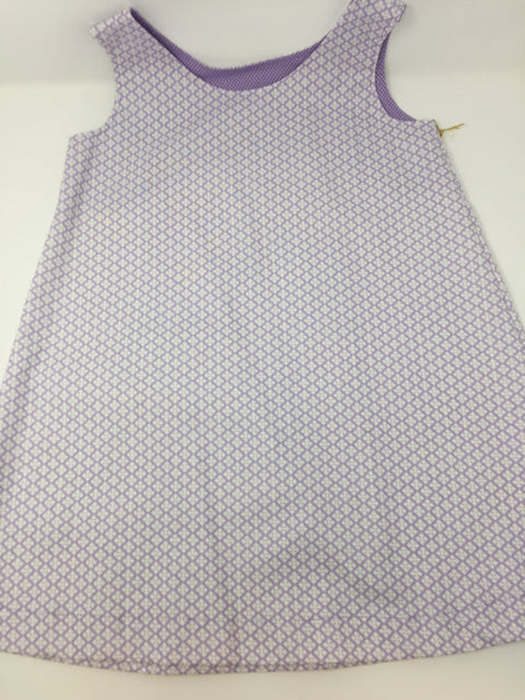 4 T White Lavender Geometric Dress