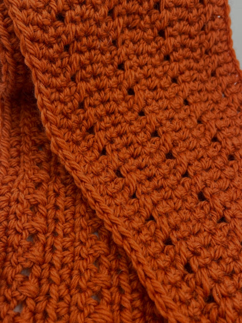 Pumpkin Wool Crochet Scarf